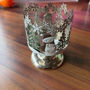 Bath Body Works‎ Snowman Christmas Tree Candle Holder Lantern Pedestal